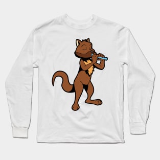 Cartoon marten - flute player Long Sleeve T-Shirt